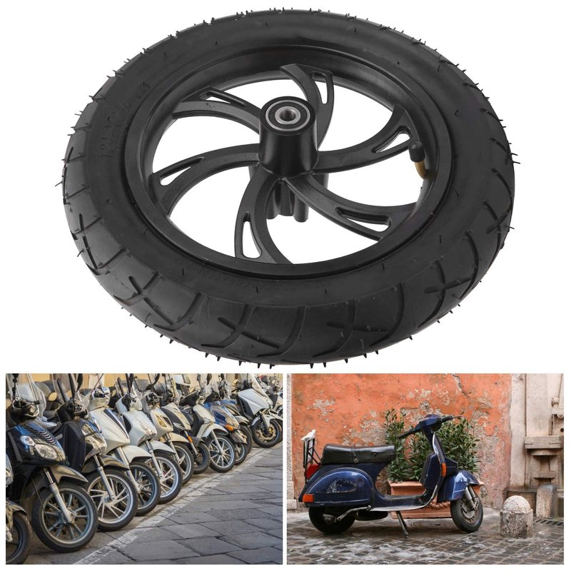 Electric Scooter Tire, Durable Rubber Replacement with Wheel Hub and Inner Tube 12in 12.5x2.25 for Commuters, Students, Urban Riders, Daily Travel