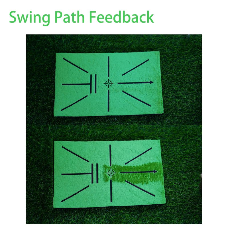 Swingmetrics Golf Hitting Mat – Swing Path Detection with 14''x9'' Aluminum Base 3'' Dual Ground Spikes – Golf Practice Mat for Outdoor Use, Swing Feedback & Training Aid (Swing Path Only)