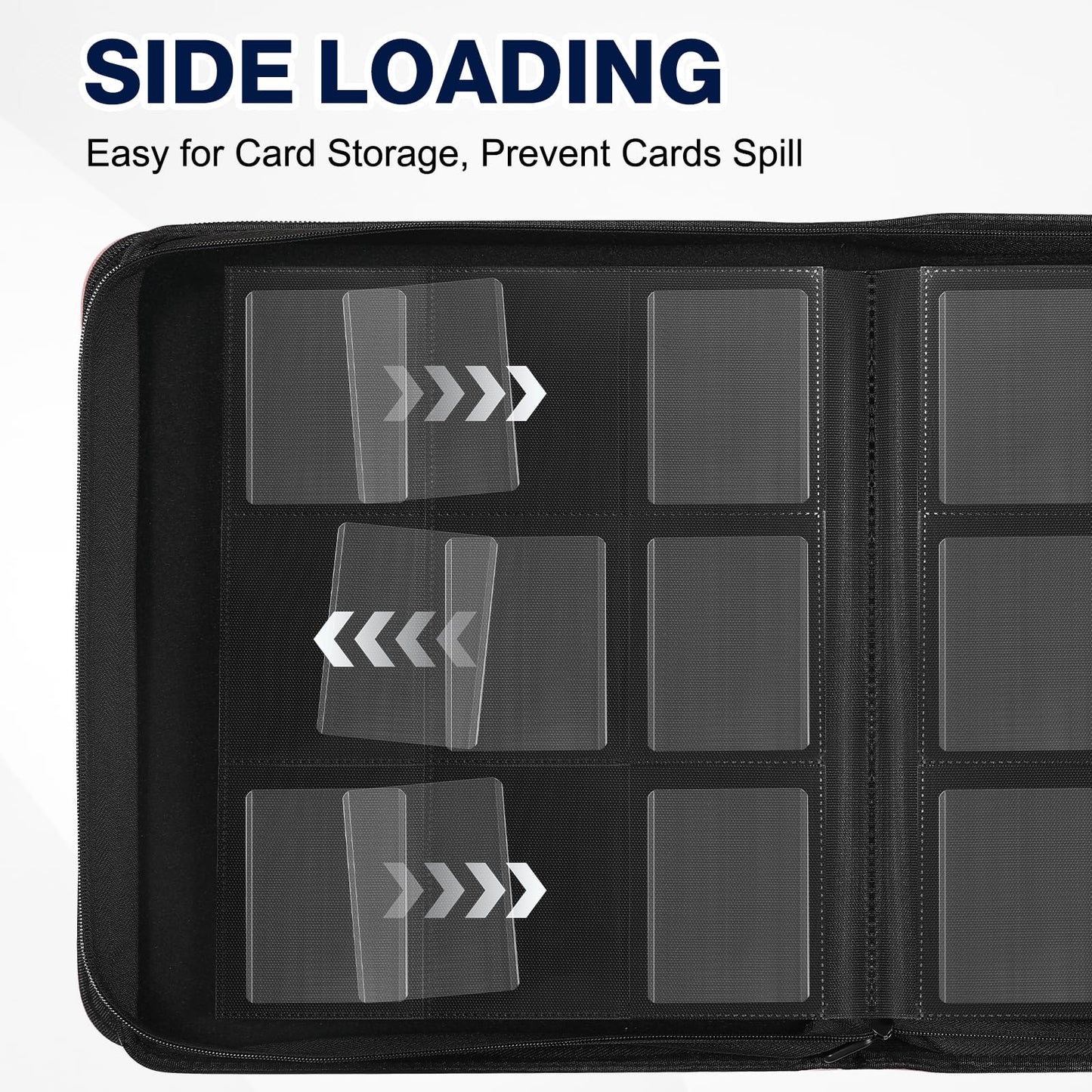 Top Loader Binder, Holds 288 Toploaders, 288 Toploader and 288 Card Sleeves INCLUDED, 9-Pocket Top Loader Binder for 3" x 4" Rigid Toploaders, Double-Sided Card Binder for TCG, Sport Cards
