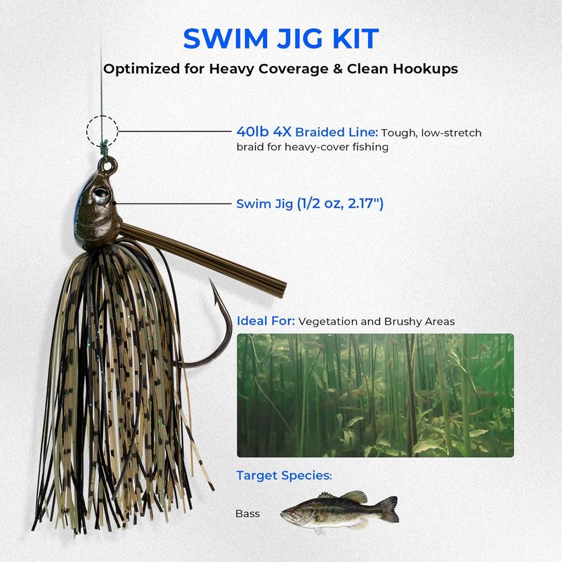 KastKing Superpower Braided Fishing Line Kit - 4X Braid with Hard & Soft Baits | Complete Freshwater Gear for Bass, Trout & Walleye