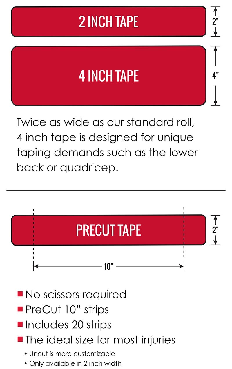 RockTape H2O 4-Inch Highly Water-Resistant Kinesiology Tape, 16.4-Foot Continuous Roll, H2O Black