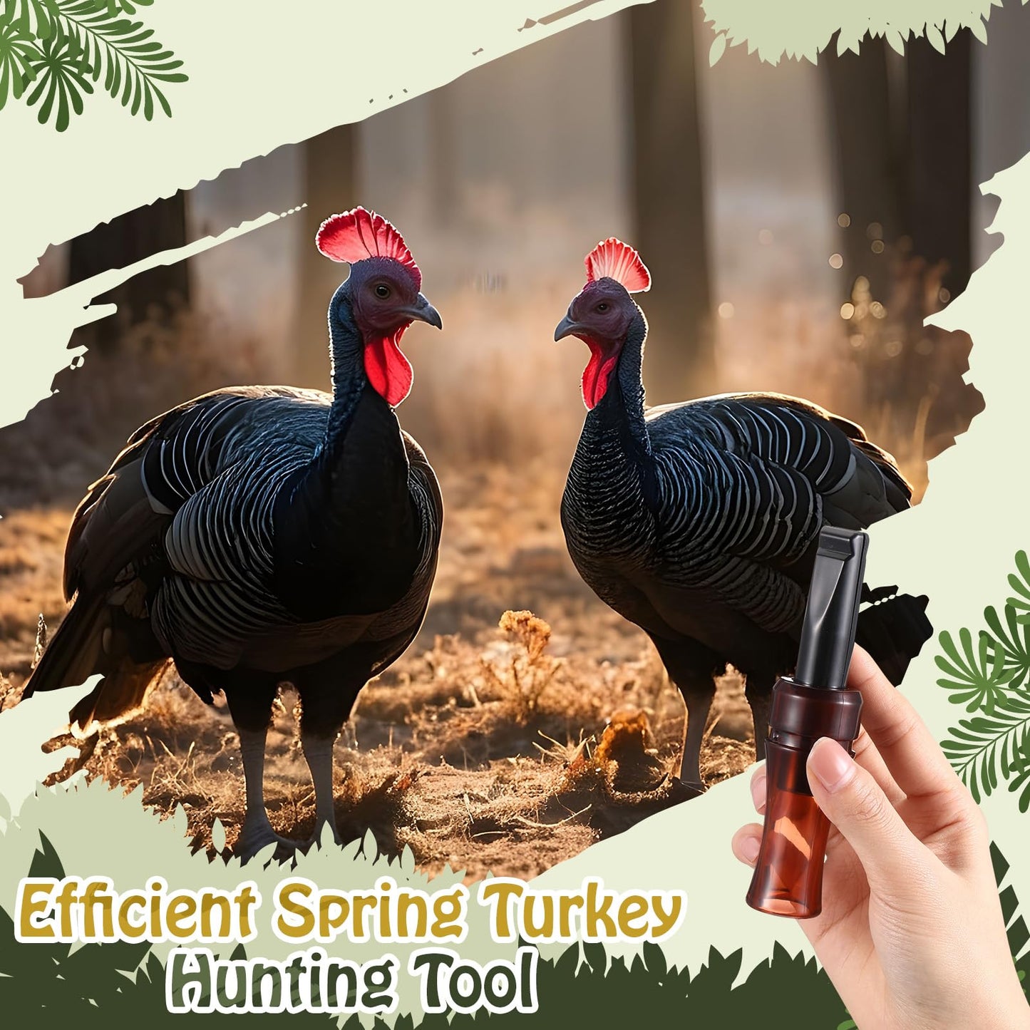 Lewtemi Turkey Crow Call Box Set with 1 Pcs Realistic Hen Box Call and 1 Pcs Portable Crow Bird Whistle Fit for Turkey Hunting Crows Game for Decoying