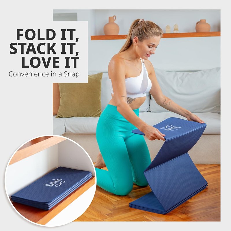 Foldable Yoga Mat - 6mm Anti-Slip Exercise Mat with Carry Bag | Perfect for Yoga, Pilates, Home Workouts