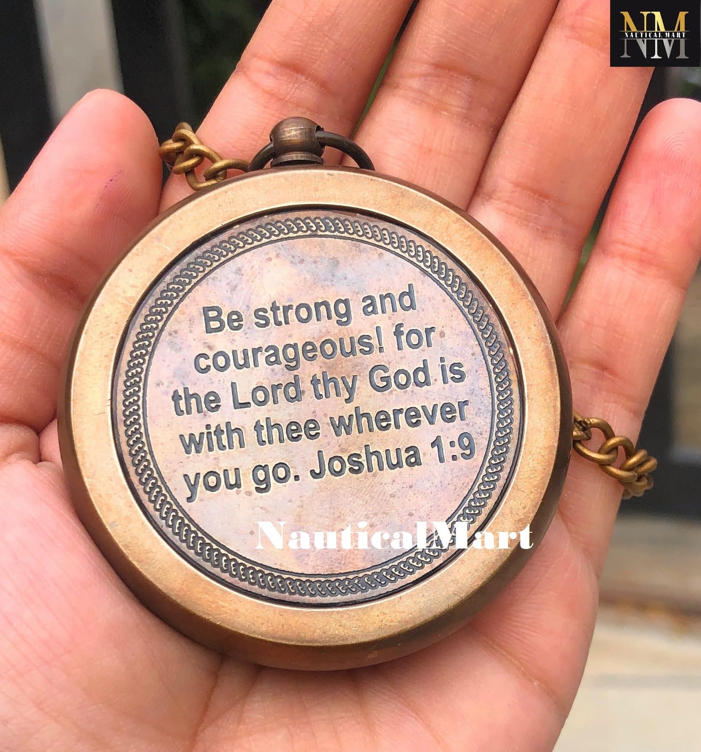 Brass Compass – “God My Lord Guide Me” Engraved, Handmade Personalized Gift for Confirmation, Baptism, Birthday & Graduation and Religious Keepsake