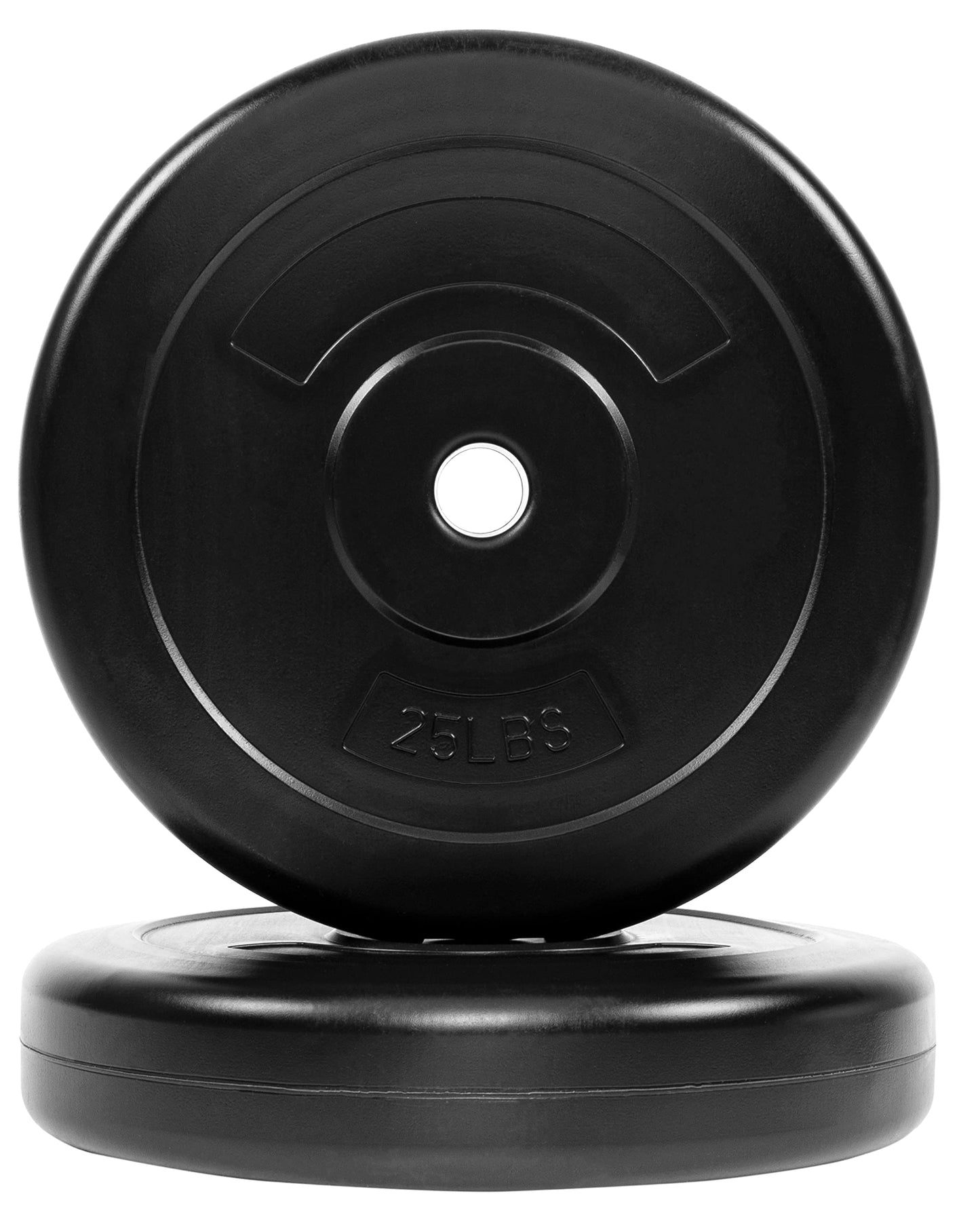 Signature Fitness Vinyl Standard 1-Inch Plate Weight Plate for Strength Training and Weightlifting, 25-Pound, Pair