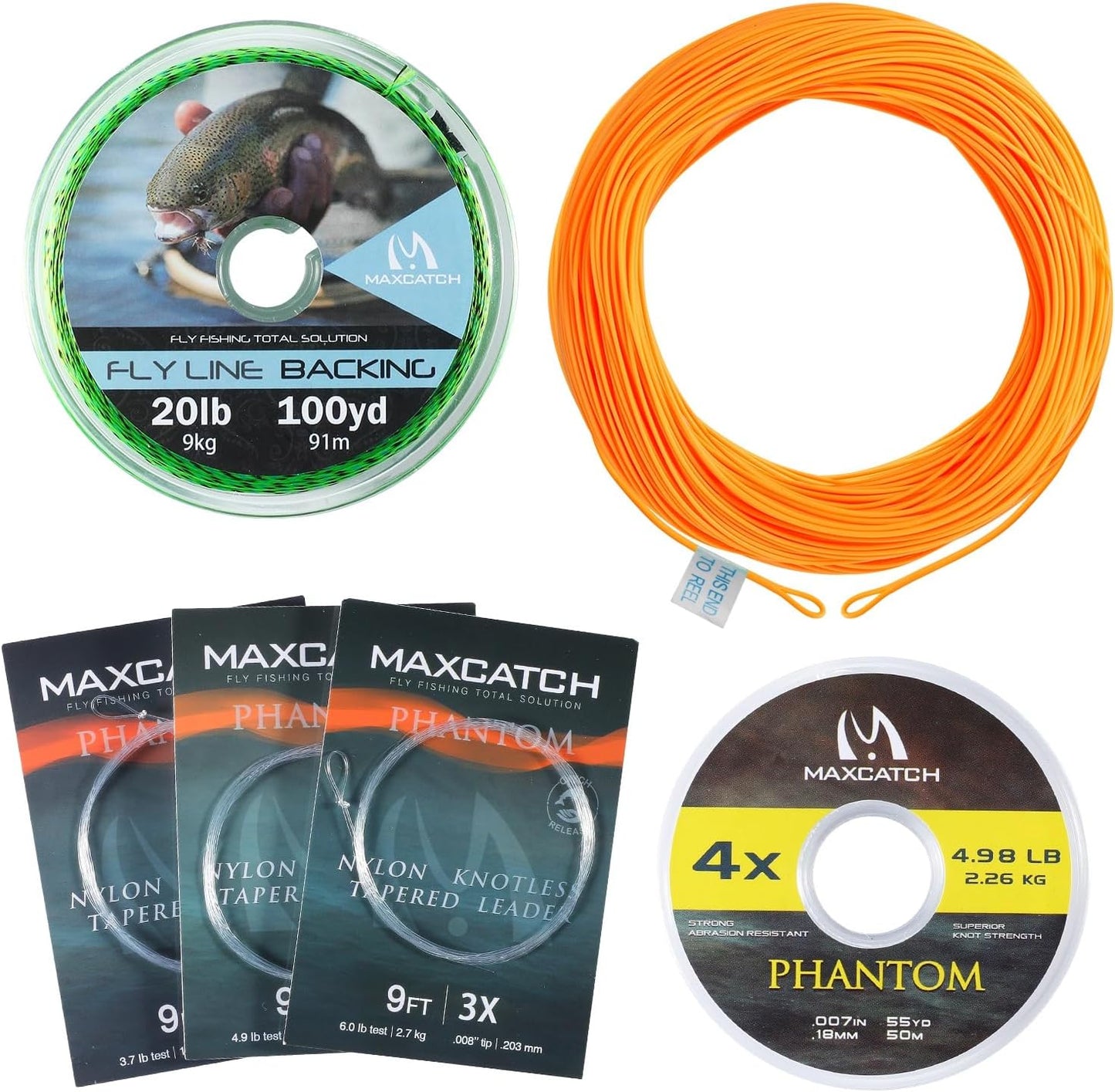 Maxcatch Fly Fishing Line Combo Kit - Weight Forward Floating Line with Welded Loops & Tapered Leader | Complete Fishing Setup