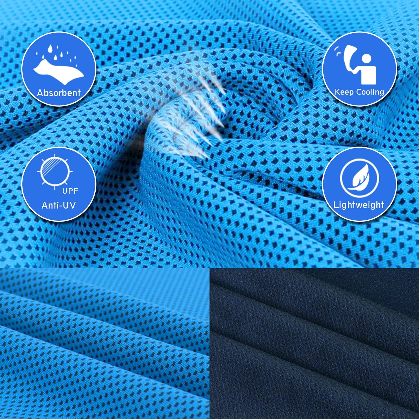 TowelTouch Cooling Towel 4 Packs (40"x12"),Cooling Towels for Neck and Face, Soft Breathable Chilly Towel for Yoga, Workout, Gym, Golf, Camping, Outdoor Sports Towel for Instant Cooling Relief