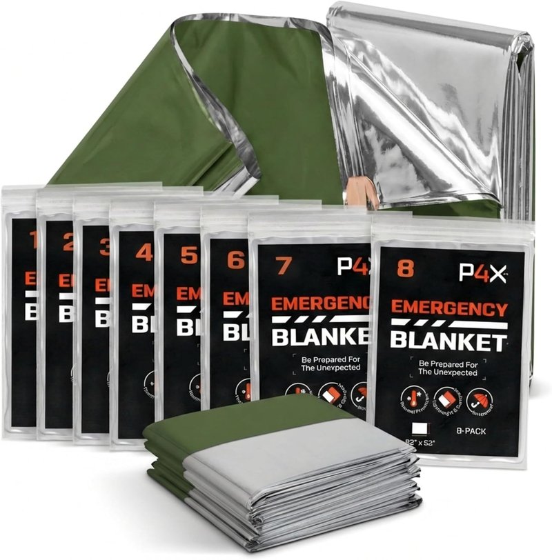 Mylar Emergency Blankets 8-Pack - Waterproof, Rip-Resistant Survival Gear | Thermal Blankets for Outdoor Use