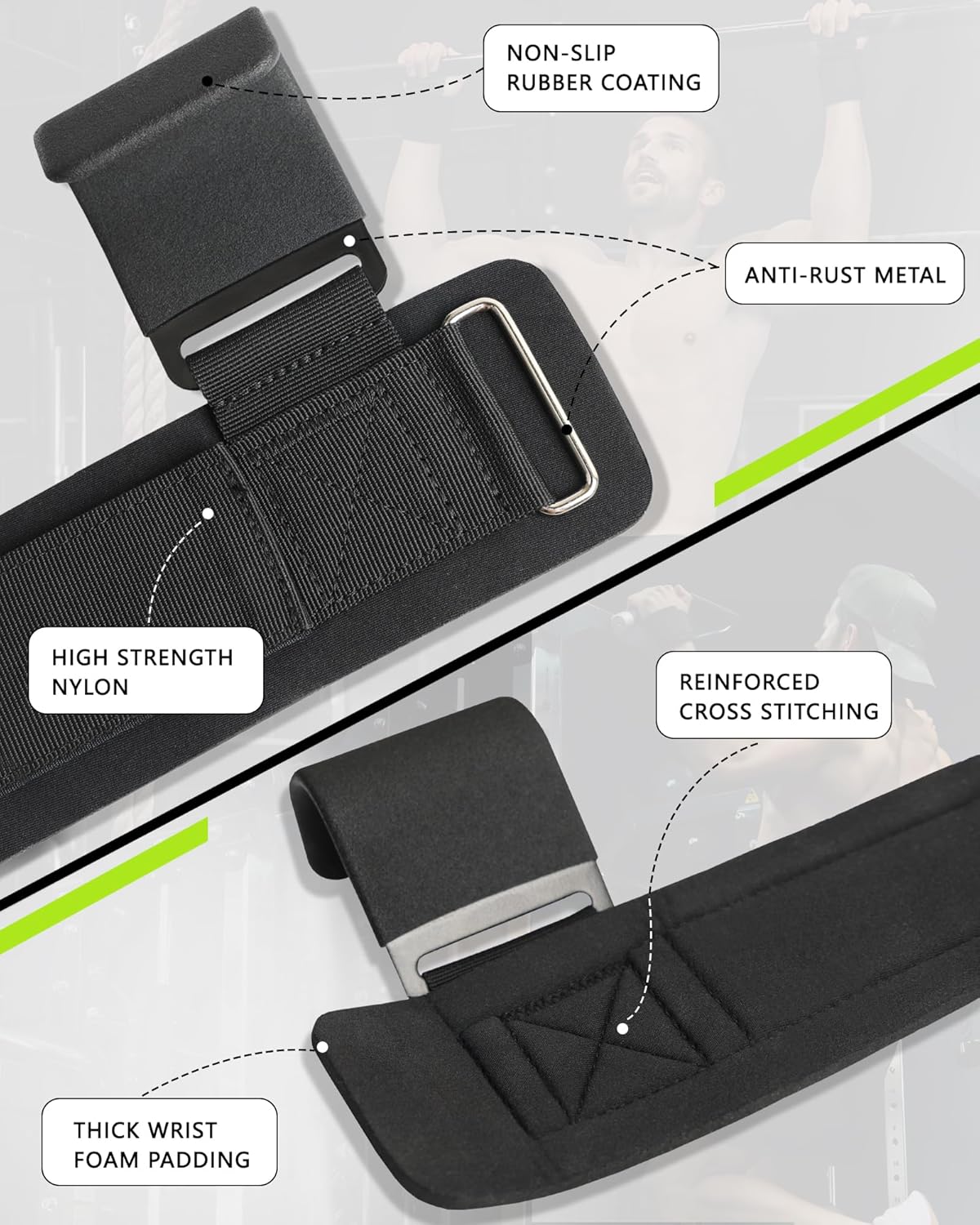 Weight Lifting Hooks - Heavy Duty Wrist Straps for Deadlifts & Pull-Ups | 600 Lbs Capacity with Thick Padding