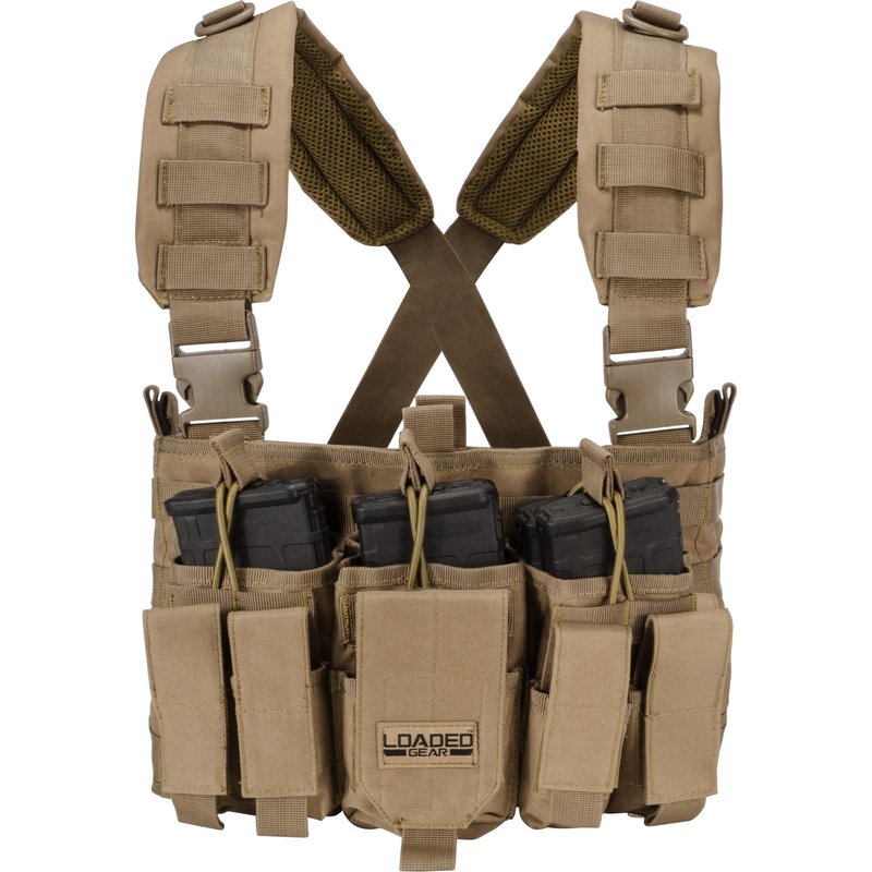Barska Loaded Gear VX-400 Tactical Vest Adjustable Fit, 3 Dual Pouches, MOLLE Compatible, Padded Shoulder Straps, Quick-Release Buckles