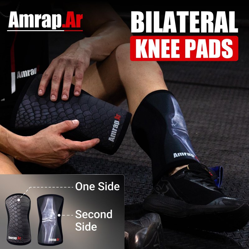 AMRAP.AR 7mm Knee Sleeves (size M - Pair) | Neoprene Knee Sleeve for Weightlifting Men and Women & Powerlifting | High-Performance Gym Reaper Knee Sleeves Compression Support for Squats, Weight Lifting