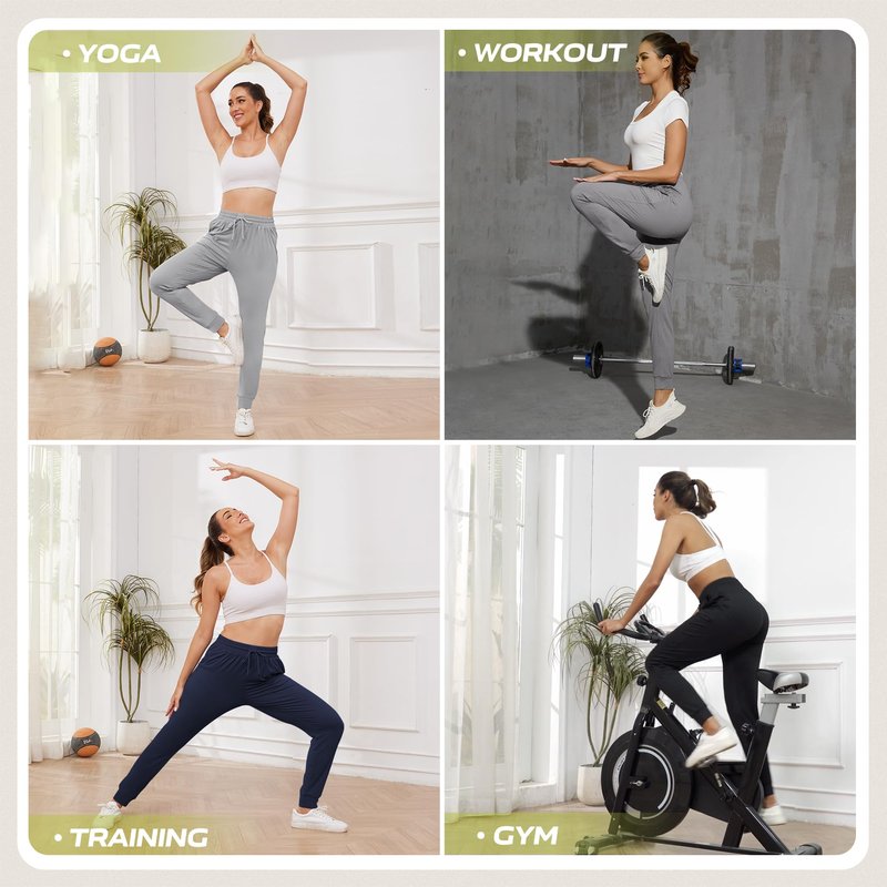 CE' CERDR 3/1 Pack Lightweight Joggers for Women with Pockets Drawstring Athletic Sweatpants for Workout Yoga Running