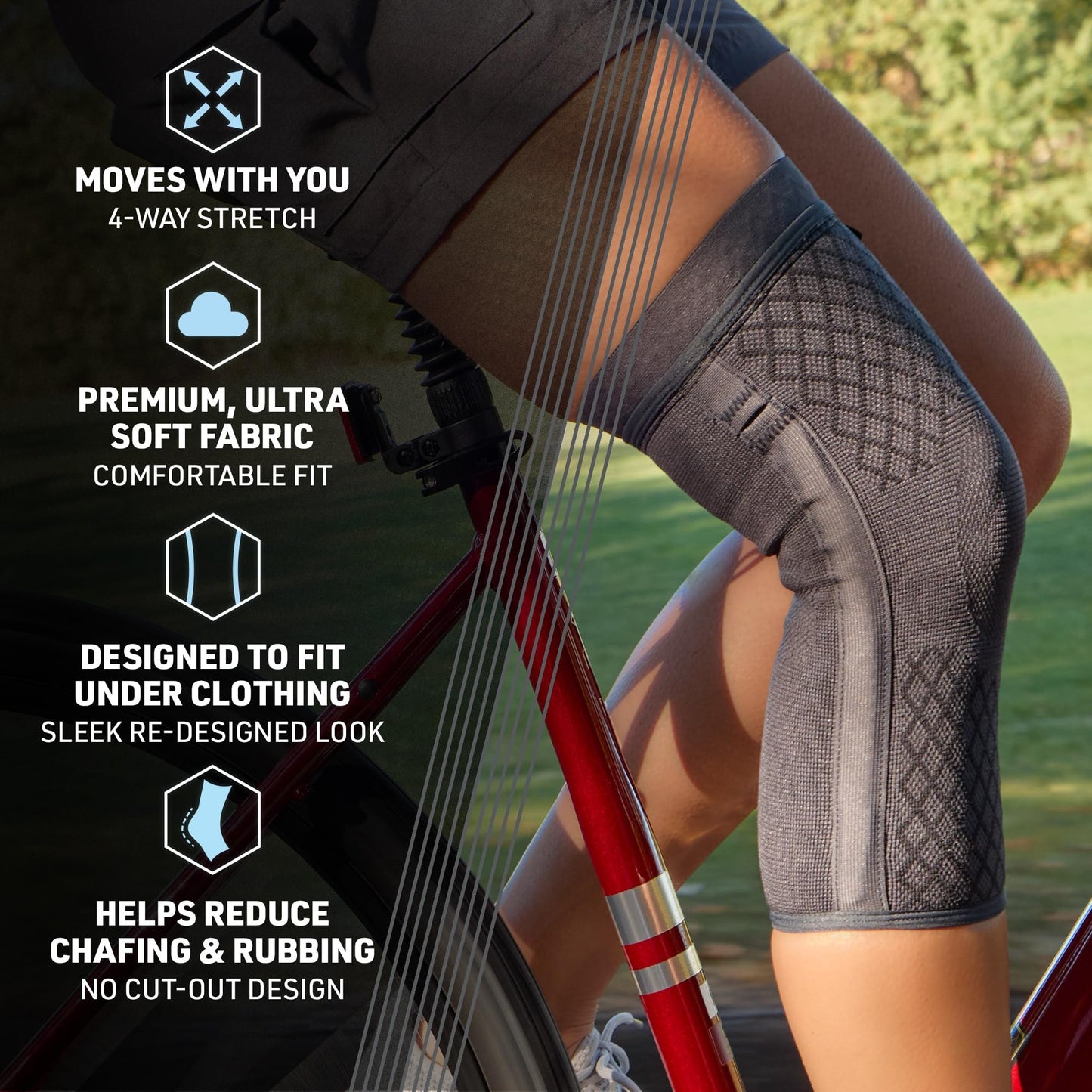 ACE Brand Flex Comfort Compression Knee Sleeve with Stabilizers, S