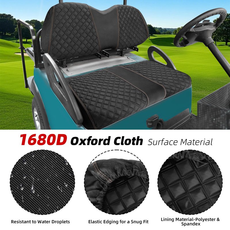 Roykaw 1680D Oxford Cloth Golf Cart Front Seat Cover for Club Car Precedent, No Nailed Required,Anti-Scratch, Easy to Clean