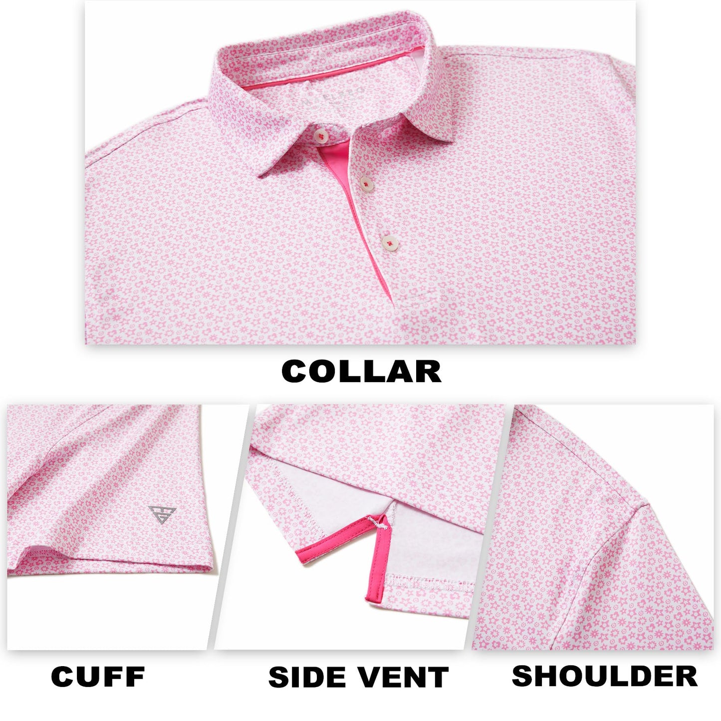 M MAELREG Polo Shirts for Men Quick Dry Fit Short Sleeve Performance Moisture Wicking Print Men’s Golf Shirts