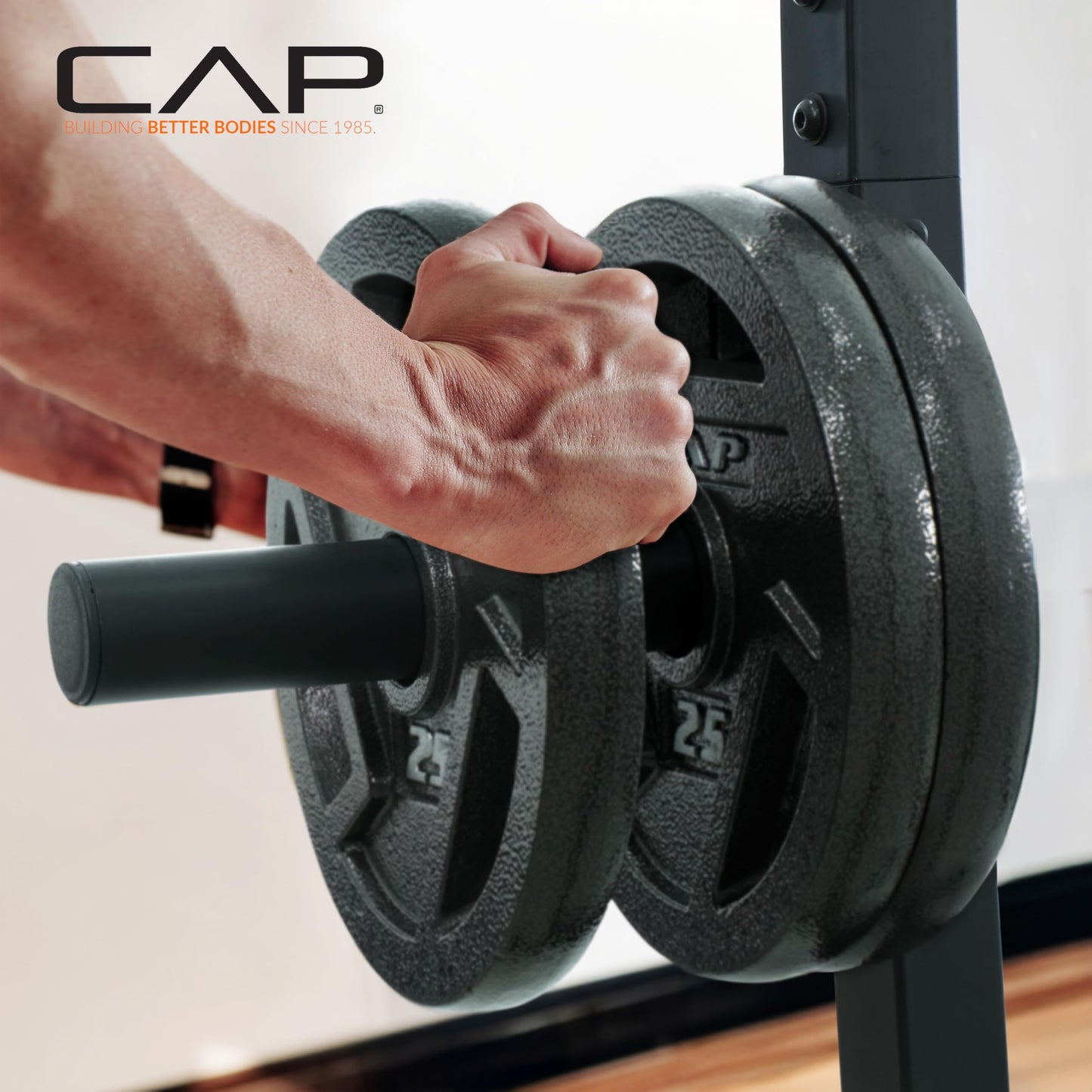 Cap Power Rack with Pull Up Bar & Attachments - Squat Rack & Strength Training Power Cage for Home Gym - Blue