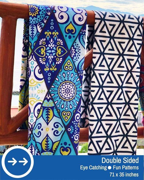 ECCOSOPHY Sandproof Beach Blanket and Quick Dry Microfiber Beach Towel Collection.