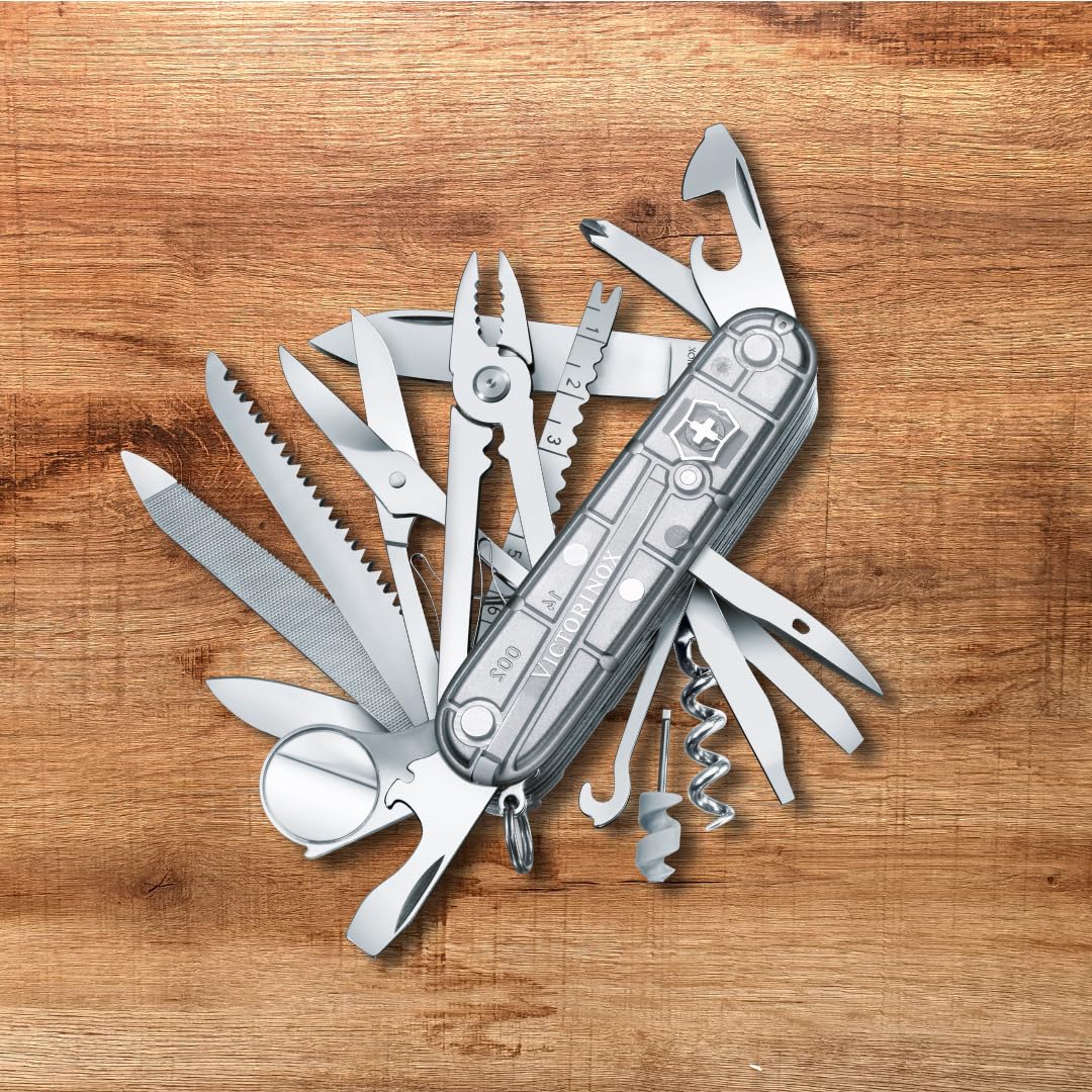 Victorinox Swiss Champ Swiss Army Pocket Knife, 33 Functions, Silvertech