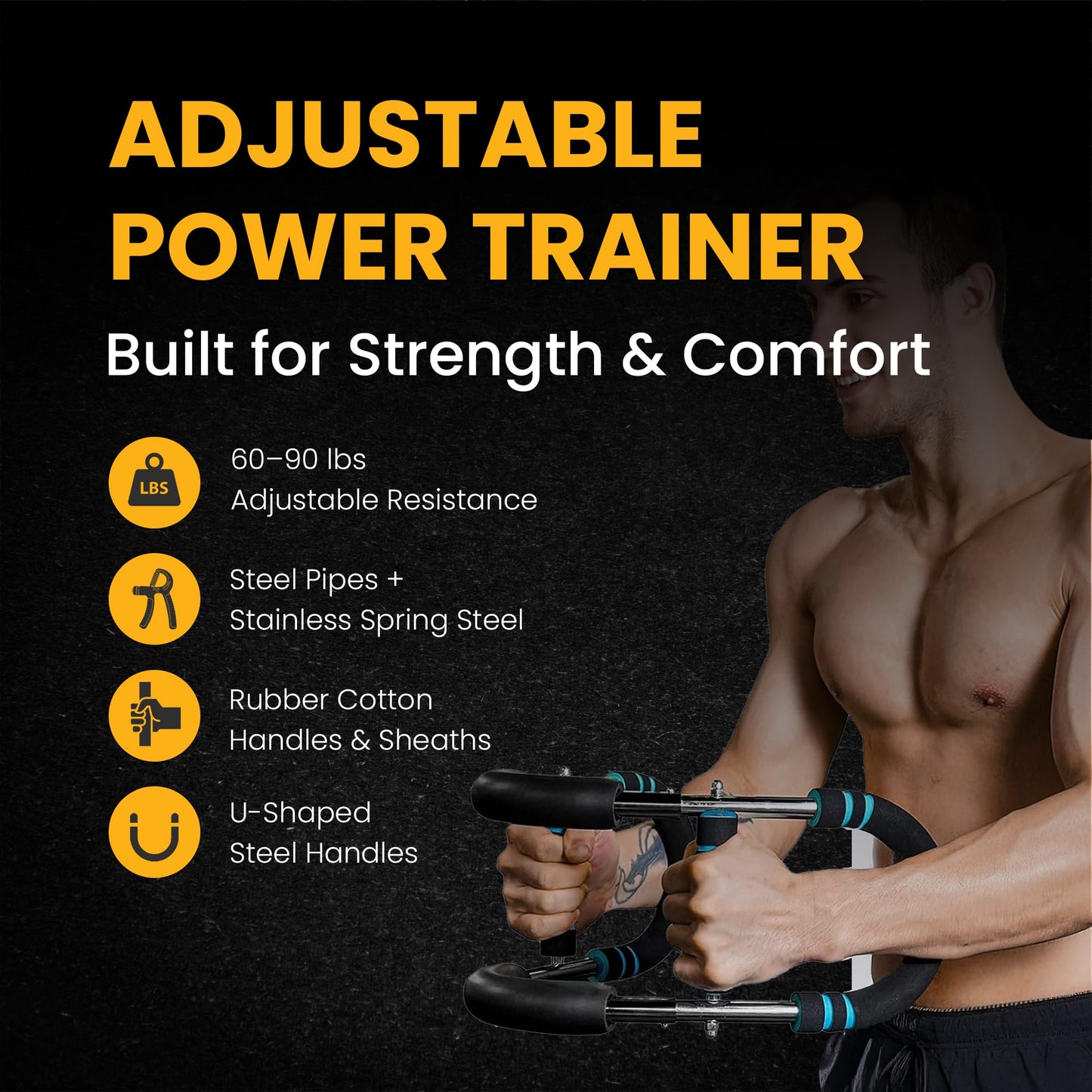 Twister Arm Trainer for Men & Women – Adjustable Forearm & Hand Grip Strengthener – Upper Body Workout Equipment with Travel Bag