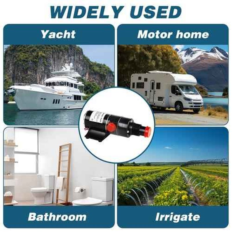BESTMAN MARINE 12v Macerator Water Pump with Anti Clog Feature! 45 LPM 11.8 GPM RV Marine Boat Waste DC Toilet
