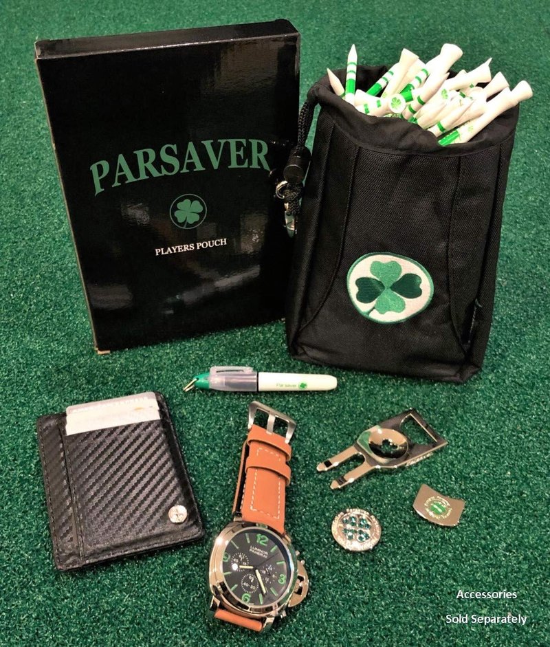 Players Clover Valuables Pouch - A Must Golf Accessories Bag - Safely Store Your Wallet Jewelry Watch Golf Tees Divot Tool and Golf Ball Markers (Green Clover)
