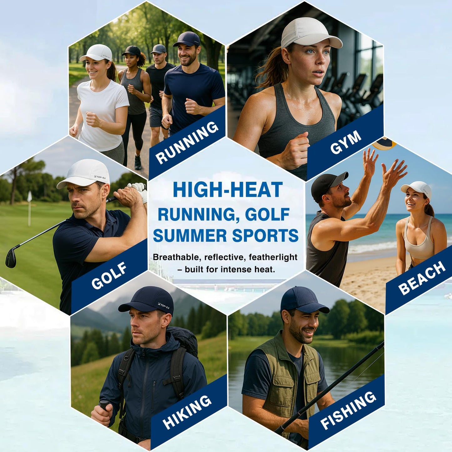 TOP-EX UVCoolix™ Cooling Mens Baseball Cap - Touch-Cool & UV Production Running Cap – Soft Top with Breathable Mesh