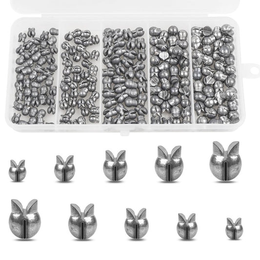 Split Shot Fishing Weights Kit, 180/210pcs Removable Round Fishing Weights Sinkers Clip On Shot Weights Fly Fishing Line Sinkers Fishing Sinkers for Freshwater Saltwater