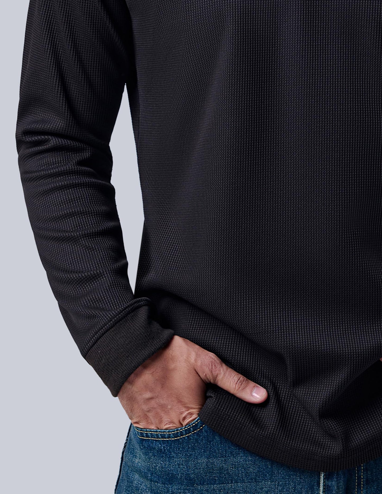 3 Pack Mens Waffle Henley Thermal Long Sleeve Shirts, Casual Fitted Fall Shirts for Men (Set 6, X-Large)
