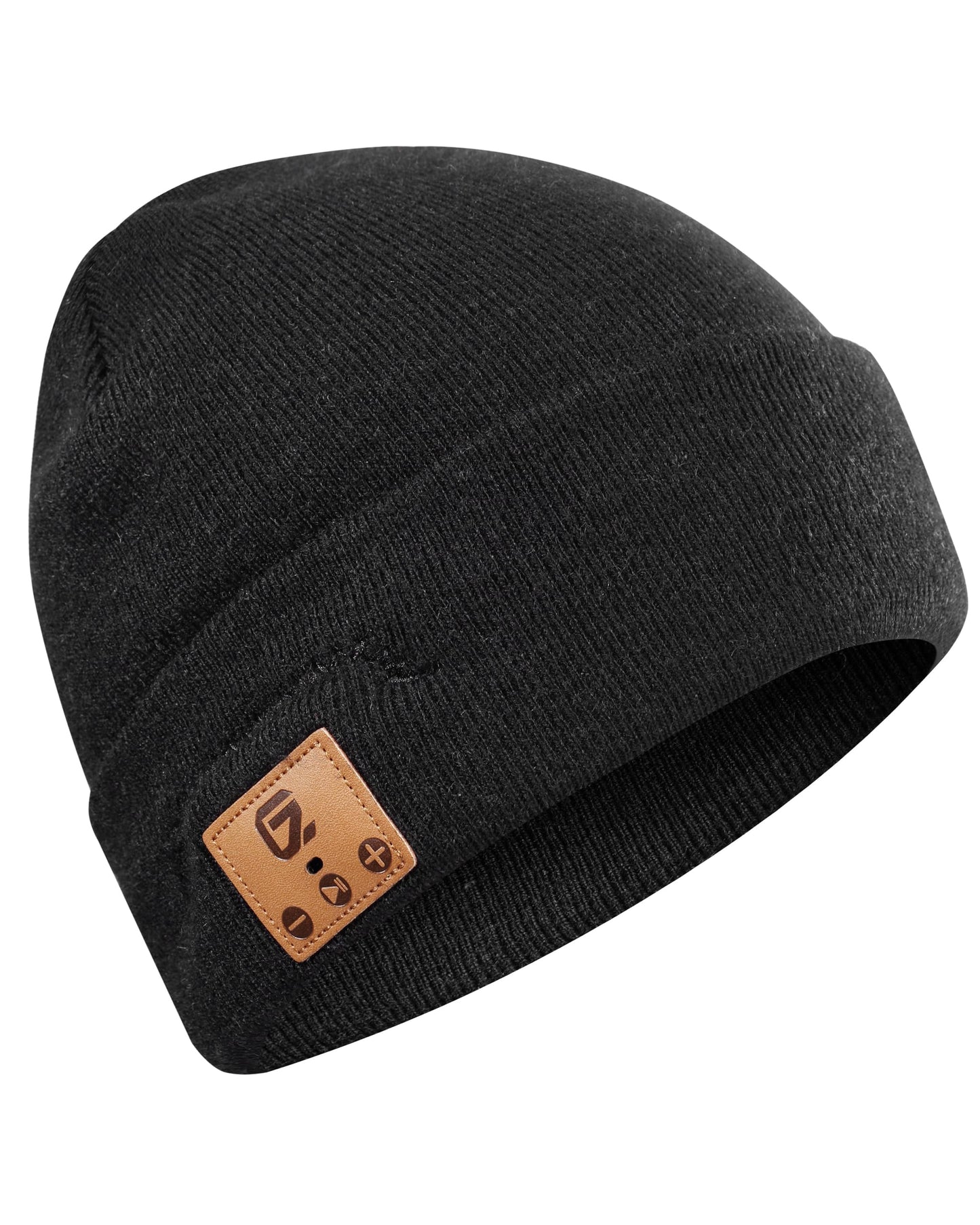 GADIEMKENSD Bluetooth Music Beanie Hat with Built‑in Headphones, Warm Knit Winter Hat for Men Women Teens, Wireless Skull Cap for Running Skiing Sports Tech Stocking Stuffer Black