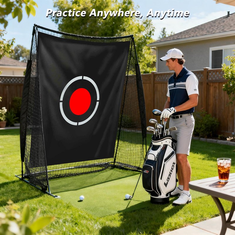 Higood Golf Target Cloth - 5x6 FT Quick Setup Portable Practice Hitting Driving Aid Trainers Indoor Outdoor Basement Yard for Golfers Adults Players Teens Gifts