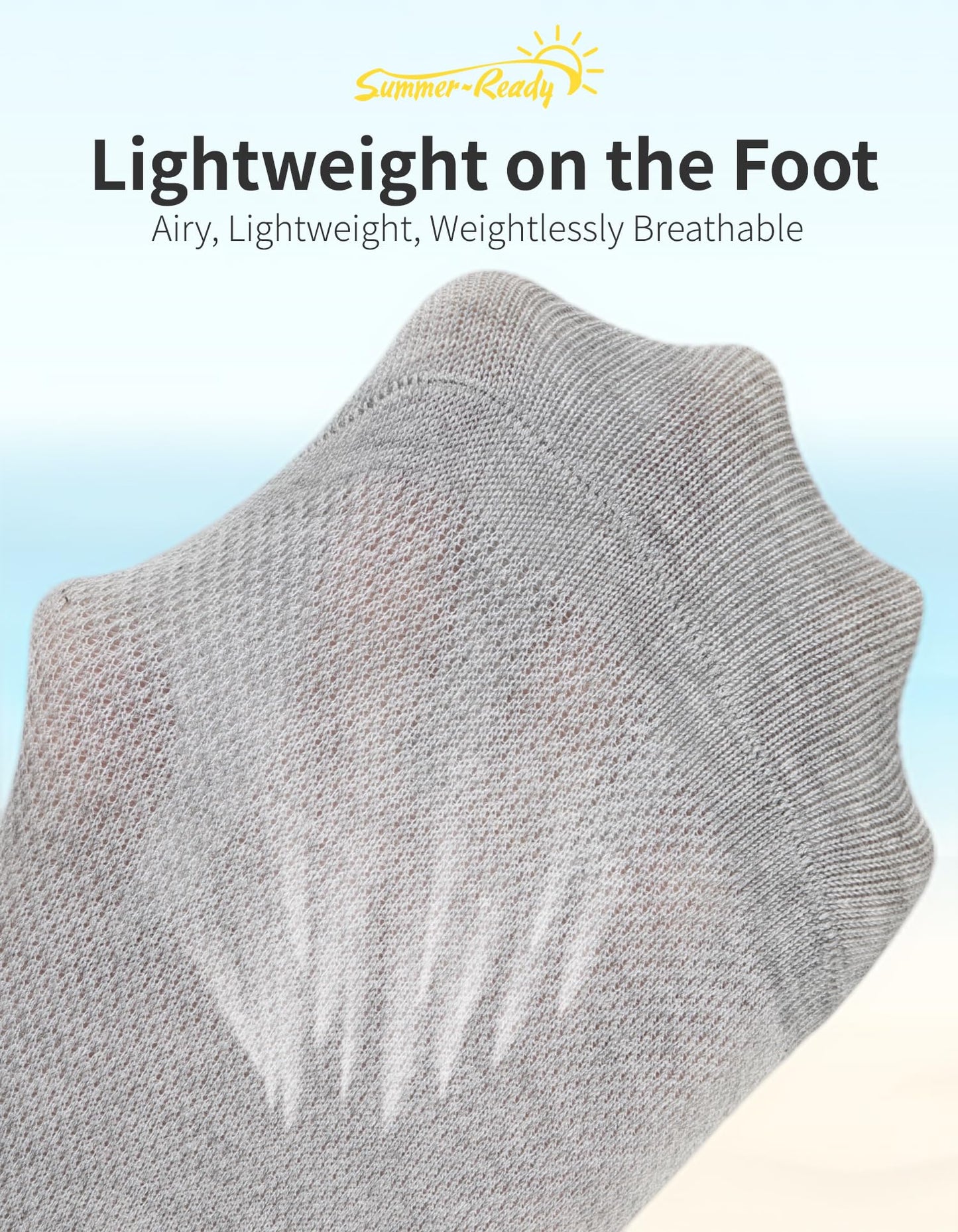 CLOSEMATE Mens No Show Socks Cotton Thin High Elasticity Low Cut Ankle Socks with Non Slip Grips 6 Pairs (6Grey, Size XL)