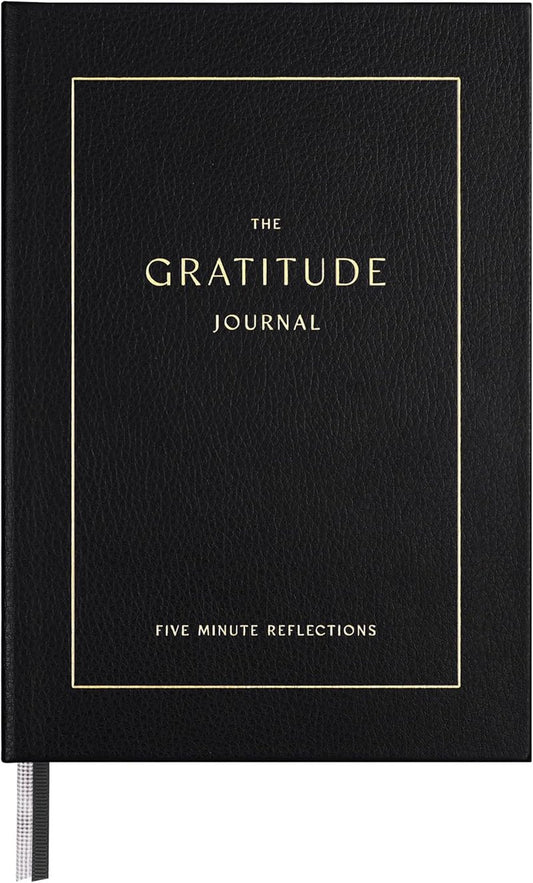 Gratitude Journal for Women - 5 Minute Daily Mindfulness Practice with Prompts & Quotes | Undated Bold Black Notebook