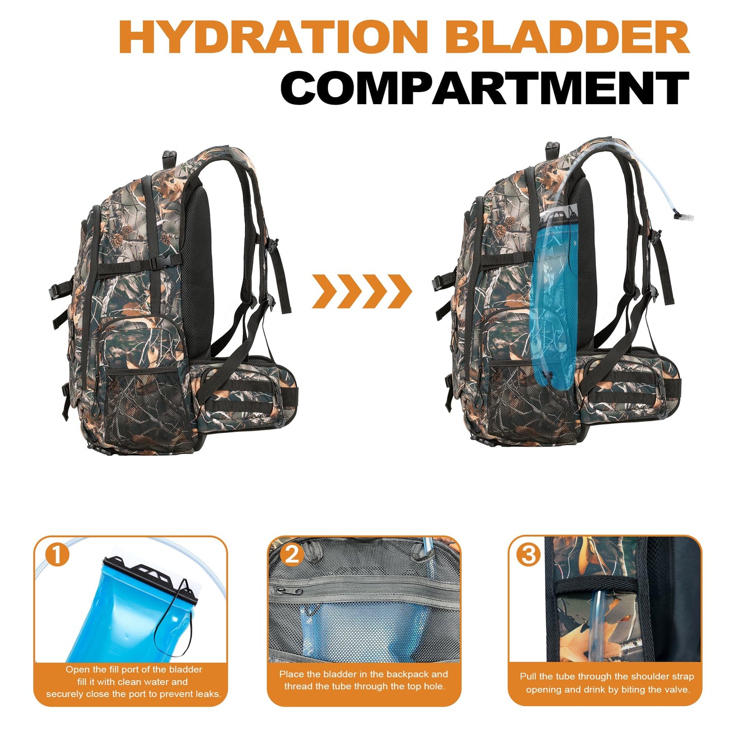 uniHimal Hunting Backpack,35L Waterproof Camo Backpacks for Men