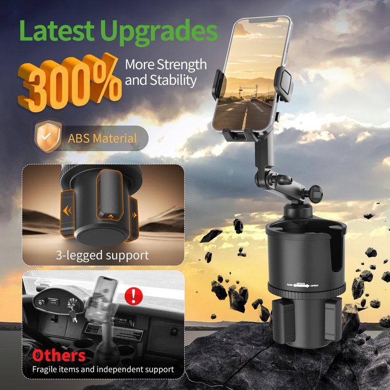 10L0L Golf Cart Phone Holder - Universal Cell Phone Holder with Cup Holder for Yamaha/EZGO/Club Car, Golf Cart Accessories, Store & Access Cell