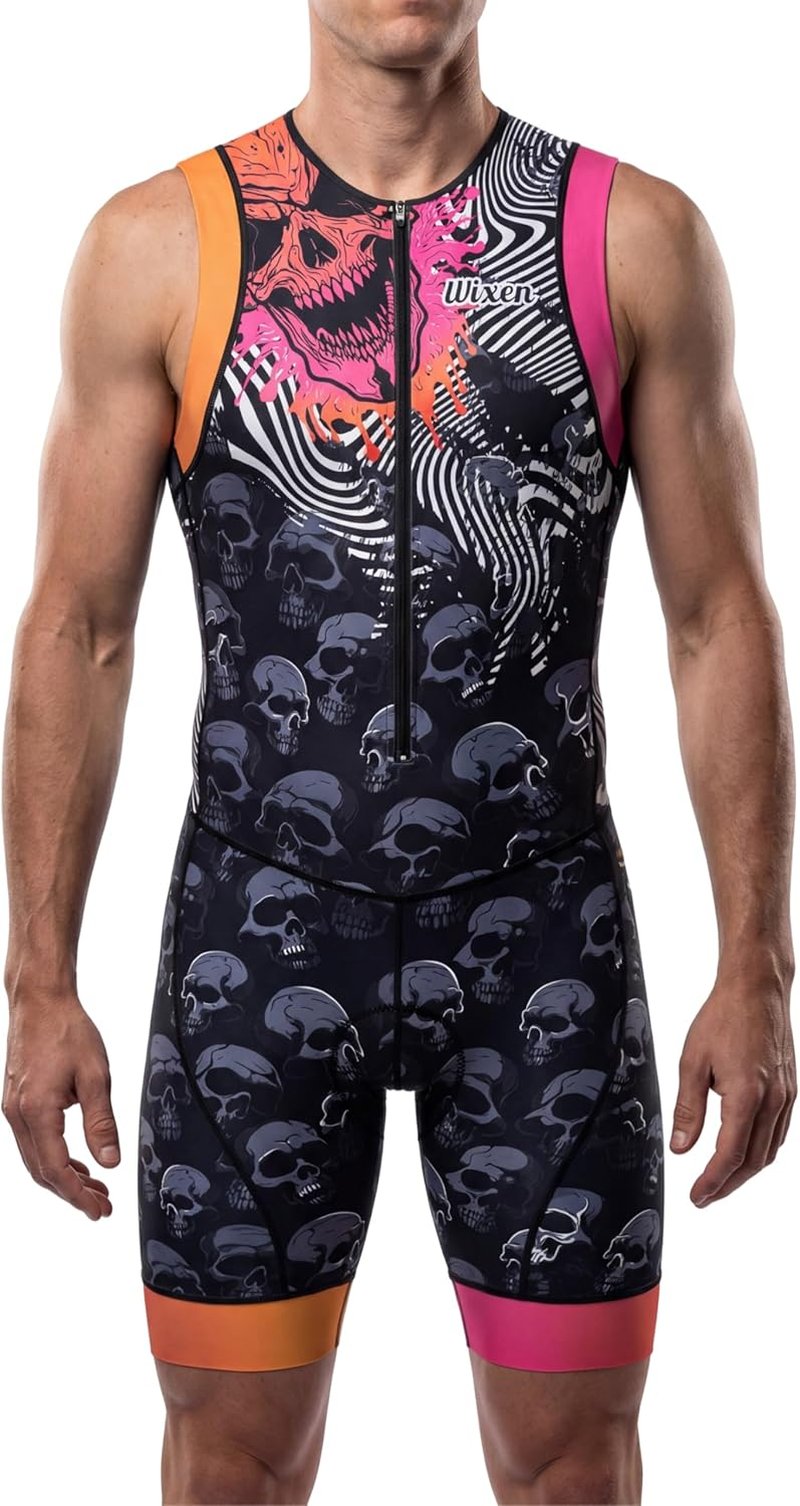 Wixen Men's Triathlon Suit - Breathable Padded Tri Suit for Swim, Bike & Run | Ideal Race Day Gear