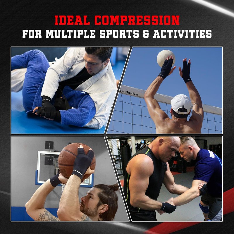 Grappz Finger Support Athletic Compression Gloves – Athletic Buddy Tape & Trigger Finger Splint Alternative – Finger Sleeve & Brace, Arthritis Pain Relief & Joint Stabilizer for All Sports, Unisex M