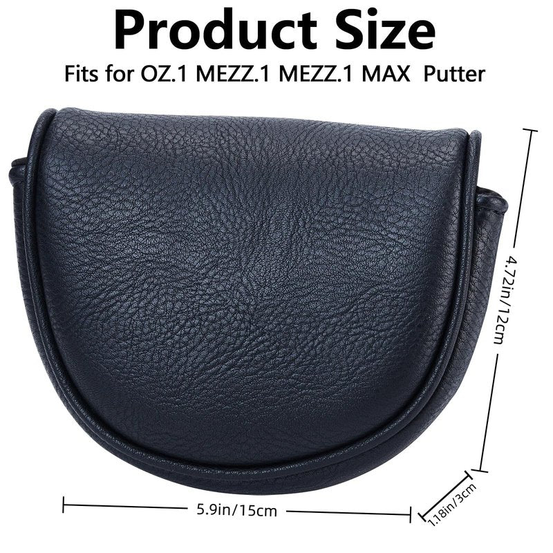 Gbourly Golf Club Mallet Putter Head Cover Fits for OZ.1 MEZZ.1 MAX Club with Magnetic Closure Center Shafted PU Leather Headcover (Black)