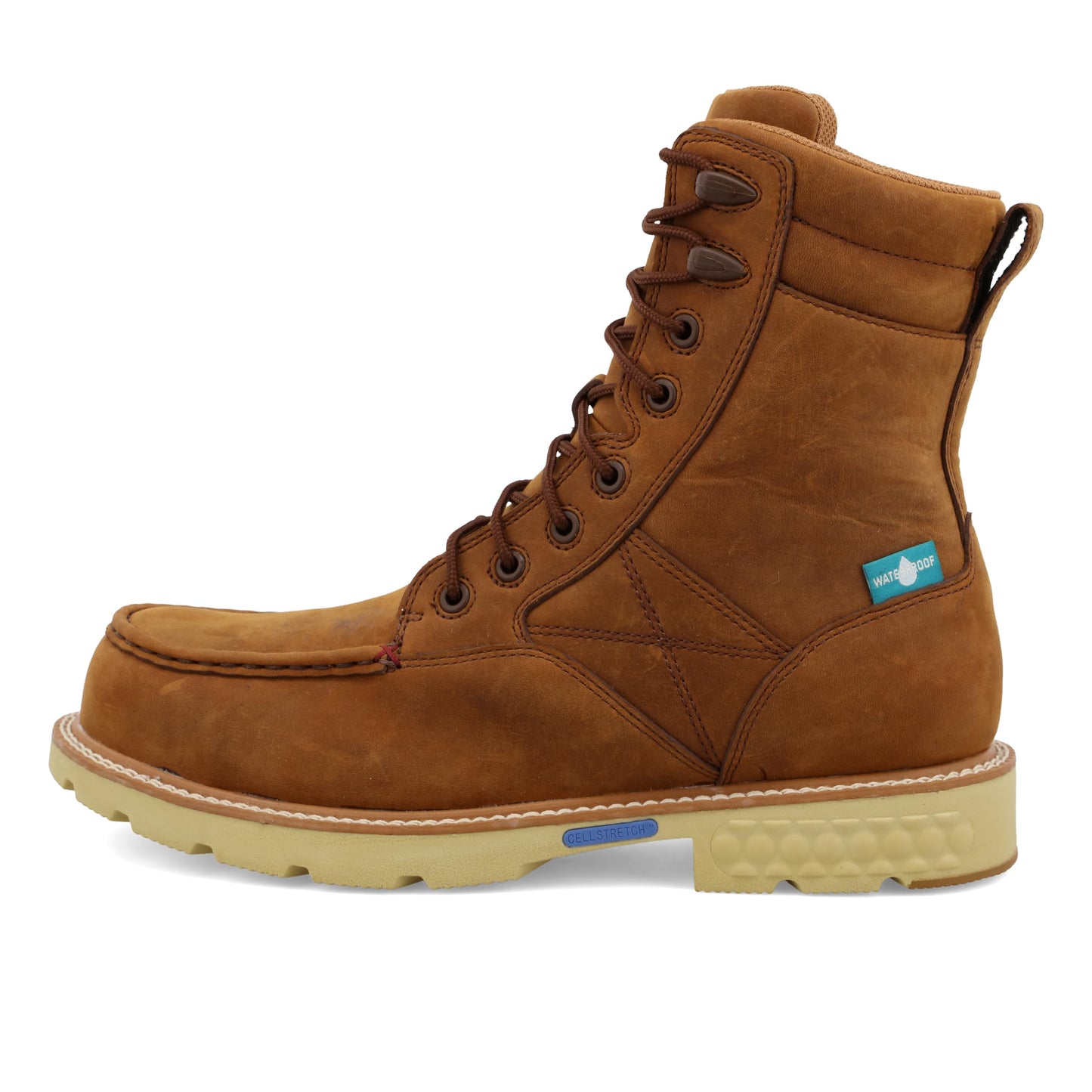 Twisted X Men's 8" Work Boot, Distressed Saddle & Distressed Saddle, 14 M