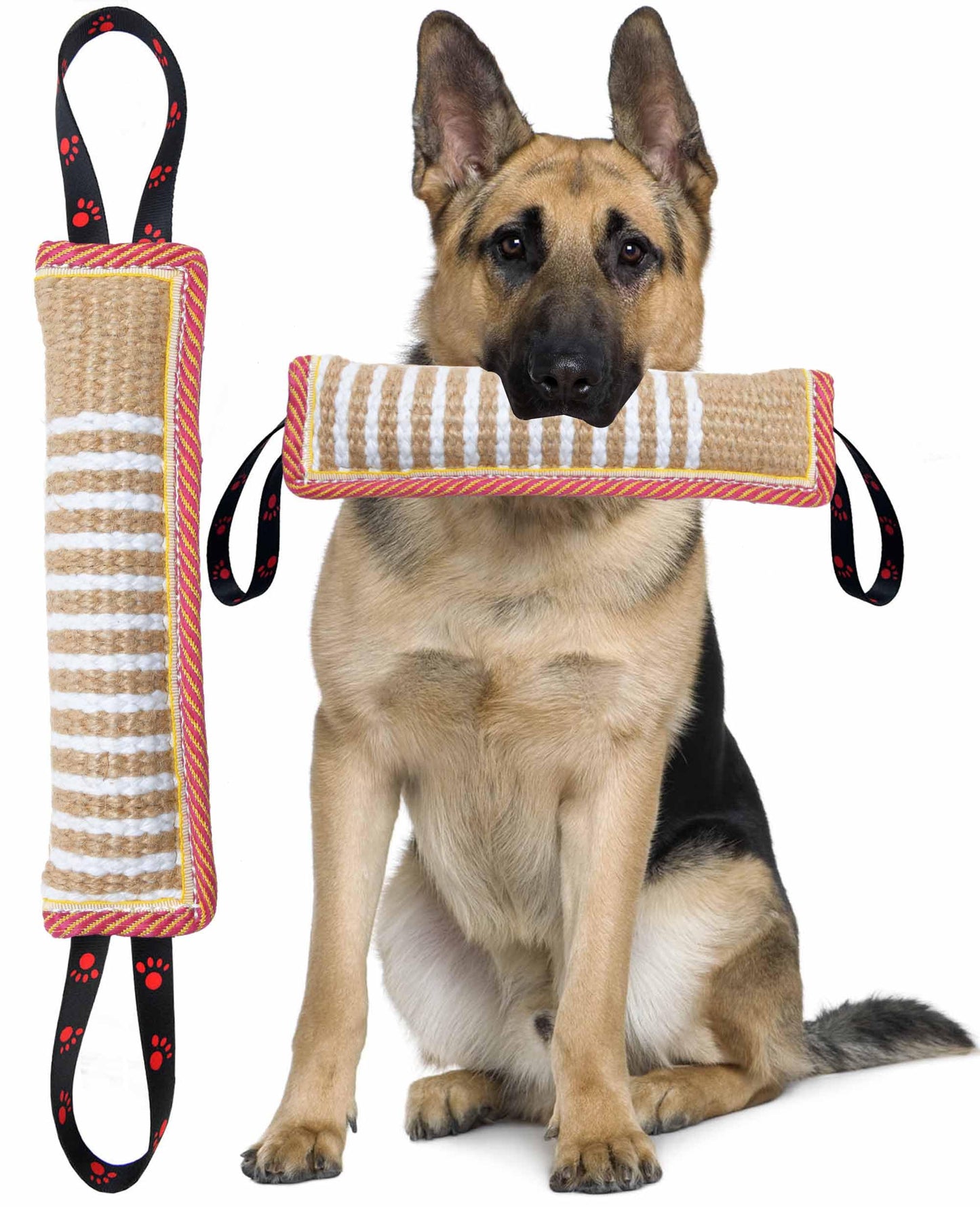 Clysoru Dog Tug Toy Tough Jute Bite Pillow Lasting Training Equipment Puppy to Large Dogs Interactive for Large and Small