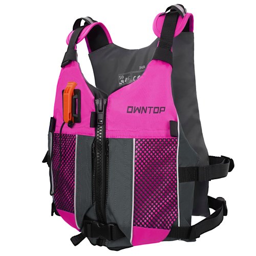 Owntop Swim Vest Youth 75-125 lbs, Lightweight Kayak Kids Swim Jacket Boys Grils, Hydration Pocket for Wakeboard, Boating, Fishing, Water Sports (Pink, XS/S)
