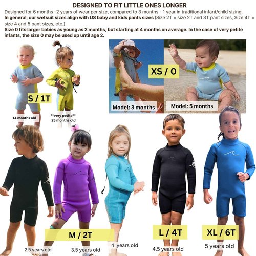Selective HA Baby, Infant, Toddler, Kids Ultrasoft 1.5mm and 2.5mm Neoprene Longsleeve Shorty Wetsuit Springsuit, Yamamoto and Traditional Neoprene Versions (Electric Purple 2.5mm Yamamoto, 2T (M))