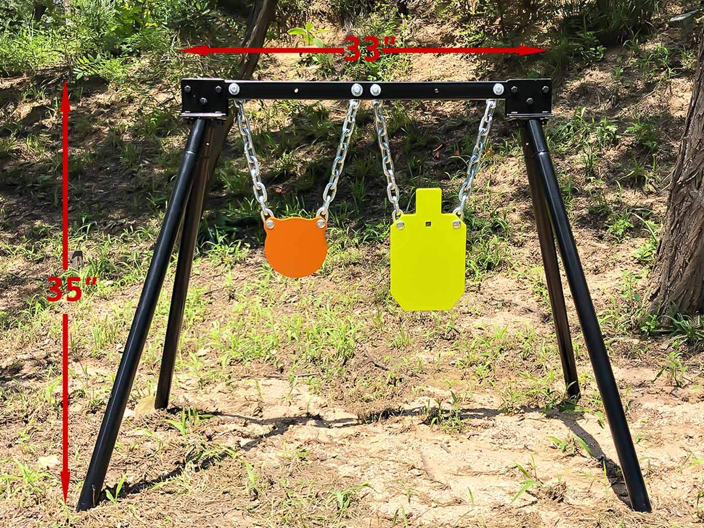 Highwild Steel Target Stand AR500 Shooting Target System (1 Stand, 2 Mounting Kits & 6" Gong + 7"x 12"Torso)