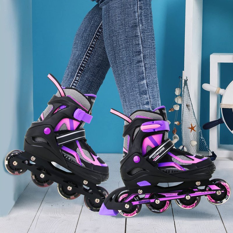 Sowume Adjustable Blades for Roller Girls Boys and Kids, Roller Skates for Blades Adult Women and Men, Female and Male, Inline Skates with All Light Up Wheels, Patines para Mujer and adultos Hombre