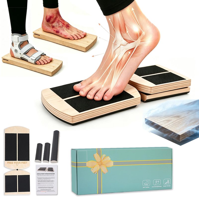 Adjustable Ankle Balance Board - Non-Slip Plantar Fasciitis Rehab Trainer for Home Gym, Side kick Axis Board Ankle Tool, Courtyard, Office, Travel, Rehabilitation Room