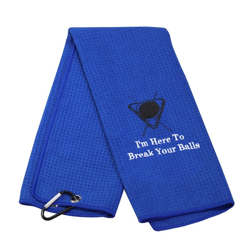 MEIKIUP Billiards Billiard Cue Towel 8-Ball Pool Cue Clean Gift Pool Player Gift Embroidered Billiards Towel I Am Here to Break Your Balls (Break Your Balls)