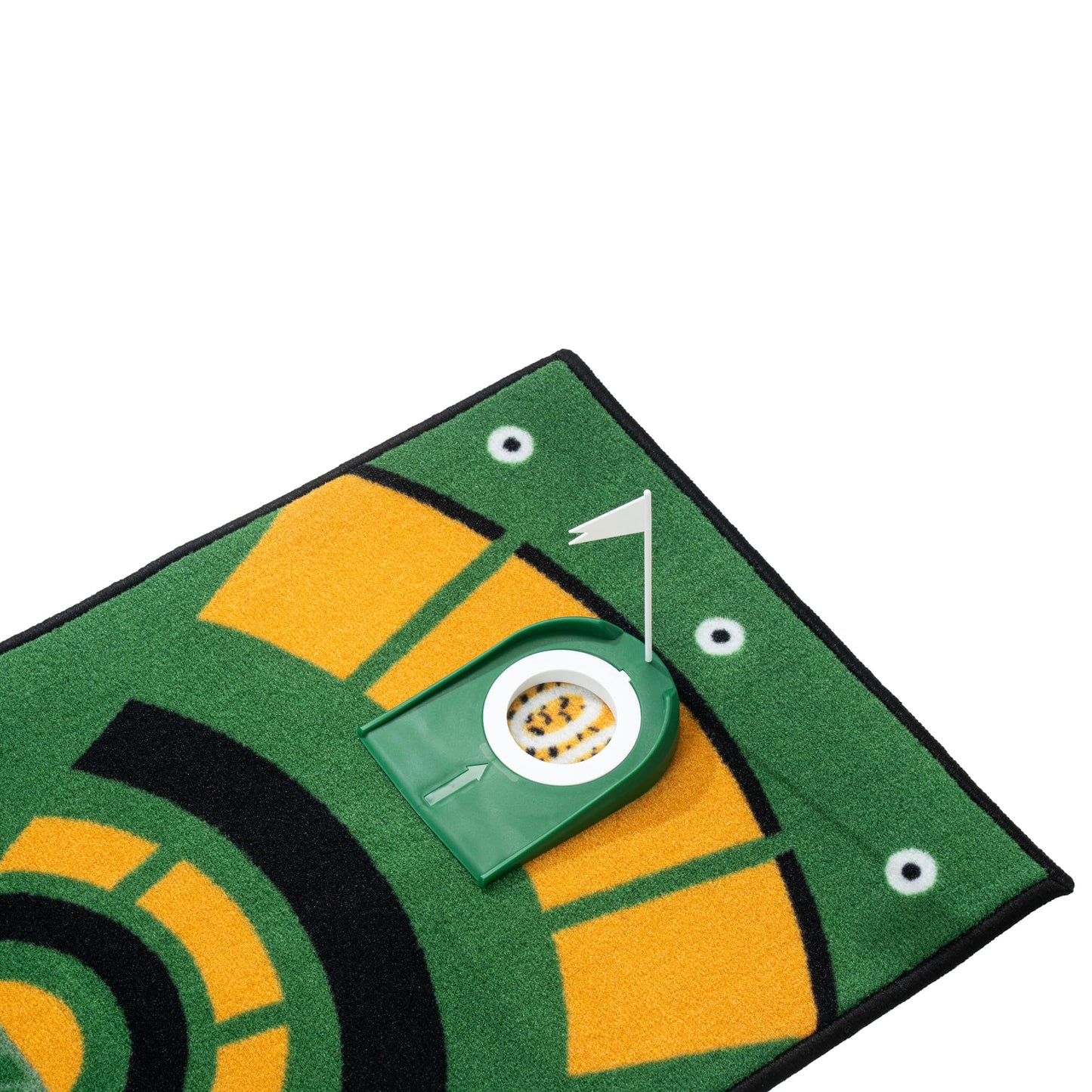 GLANC Golf Putting Practice Mat Set with Alignment Mirror & Cup, 20 in X 10 ft Training Aid Mat, Anti-Slip Backing Golf Putting Green for Indoor and Outdoor Use
