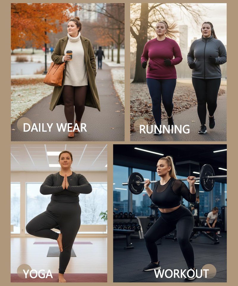 FULLSOFT 3 Pack Plus Size Leggings with Pockets for Women-High Waisted Tummy Control 1X-4X Soft Yoga Pants for Workout(Black,Navy Blue,Brown 4X-Large)