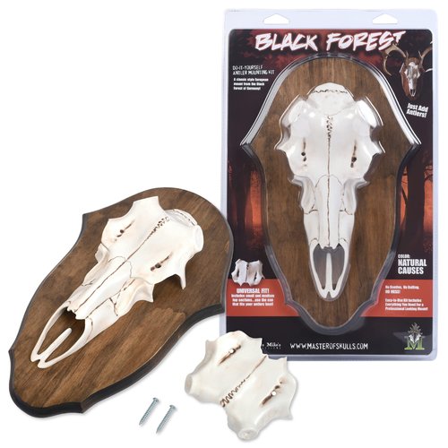 Mountain Mike’s Black Forest Universal Antler Mounting Kit - Plaque and 3D Skull Mount Kit - Compatible with Harvested and Shed Antlers - Rustic Home Decor - Great Outdoor Inspired (Natural Causes)