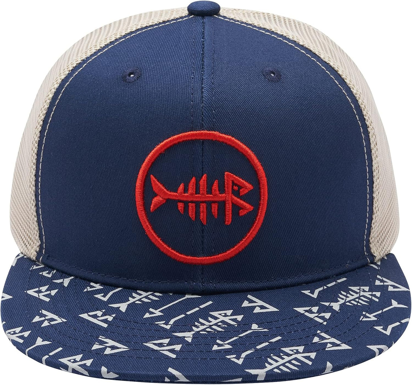 BASSDASH Flat Brim Trucker Cap - Adjustable Snapback Hat for Men & Women | Mesh Back Design