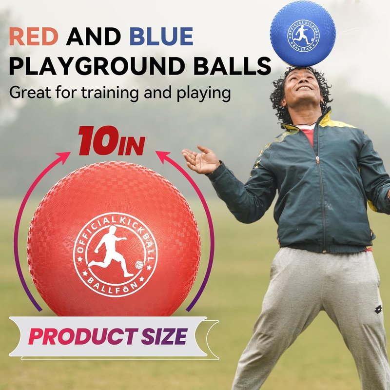 Kickball Playground Balls - Rubber Dodgeballs for Kids & Adults | Indoor & Outdoor Fun